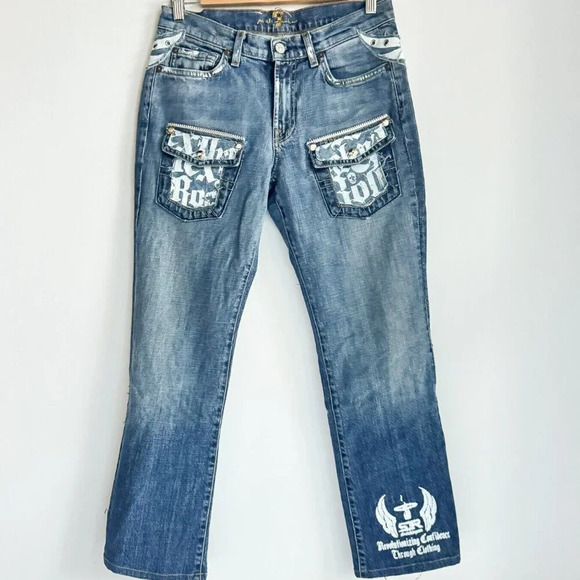 7 for All Mankind Y2K Embellished Jeans 30 - Picture 1 of 11